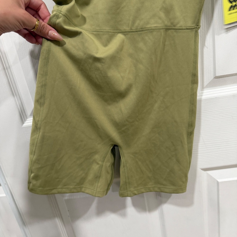 All in Motion Olive Green Short Bodysuit Brushed Sculpt Athletic Romper Small - Picture 2 of 8